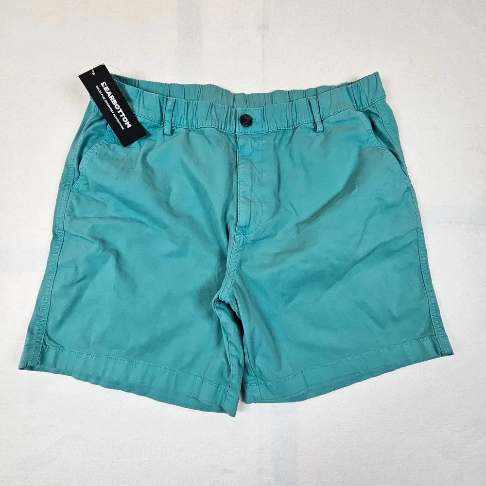 Bearbottom Stretch Shorts Marine Teal Blue Mens XL 7 Inch Inseam NWT